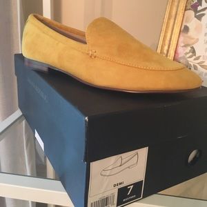 BRAND NEW Mustard Yellow Suede Loafers/Flats